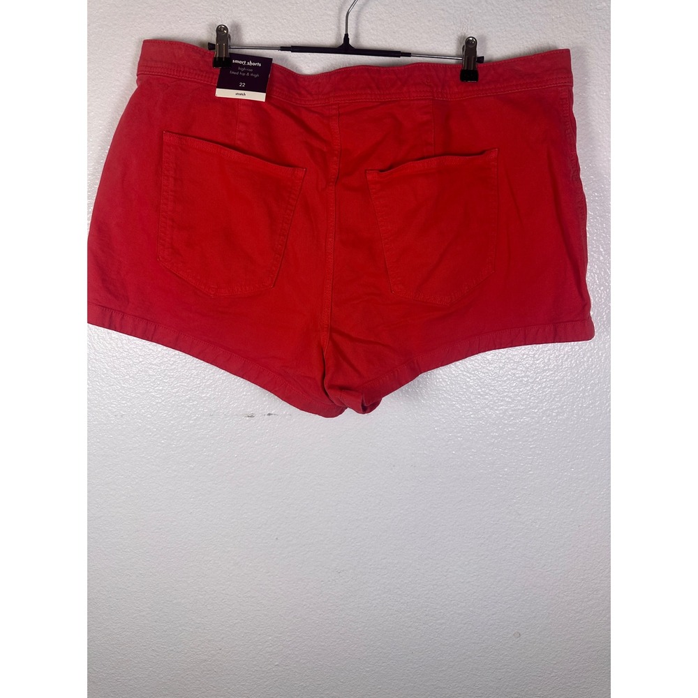Ava & Viv Womens Red High Rise Smart Shorts Plus Size 22 Comfort Waist NWT - Picture 2 of 6